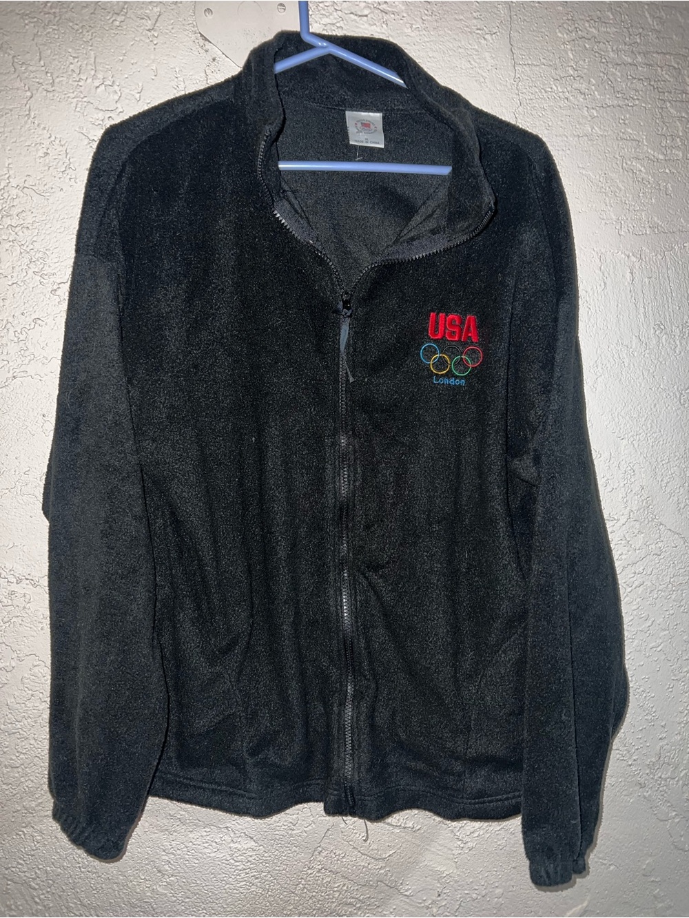 USA Olympic Black Fleece Full-Zip Jacket xl